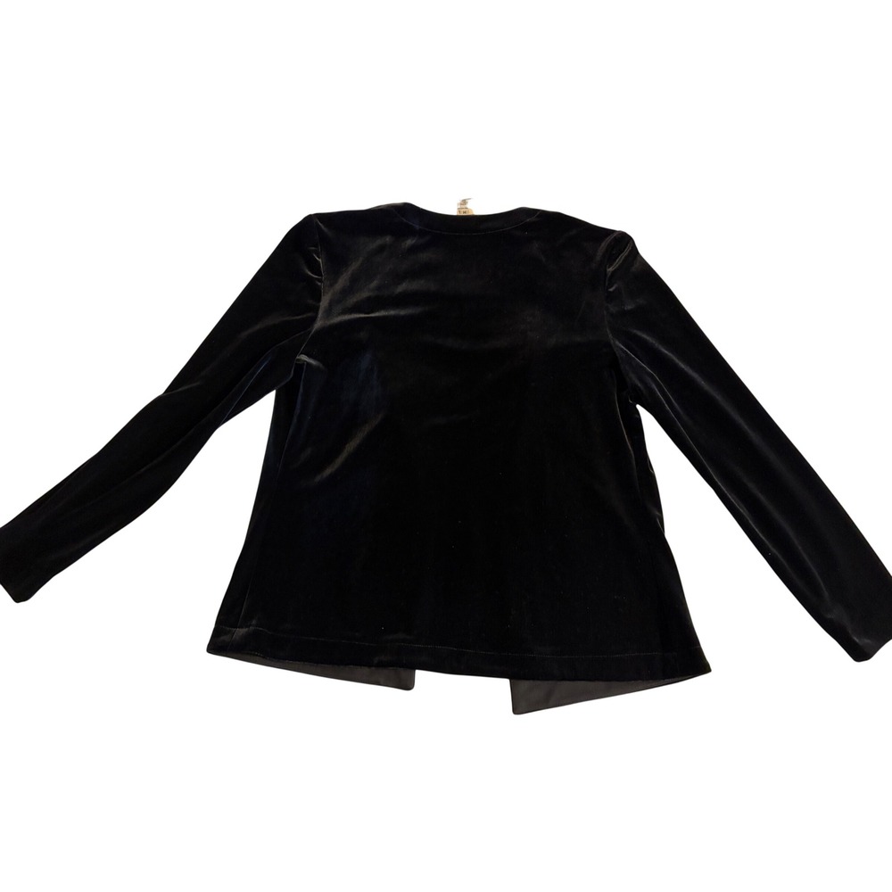 Alex Evenings Wmns Black Velvet Open Front Cardigan Jacket Size M Formal Evening - Picture 4 of 10